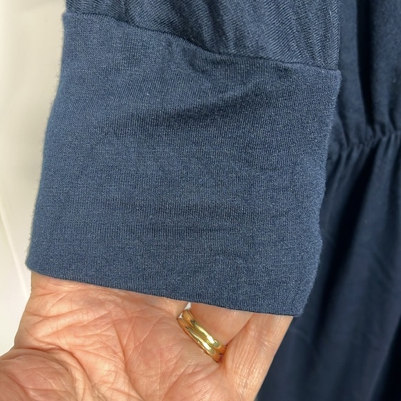 Wantable Womens Dress M Navy Pullover 3/4 Sleeves Stretch Waist Jersey Comfy EUC - Picture 4 of 9